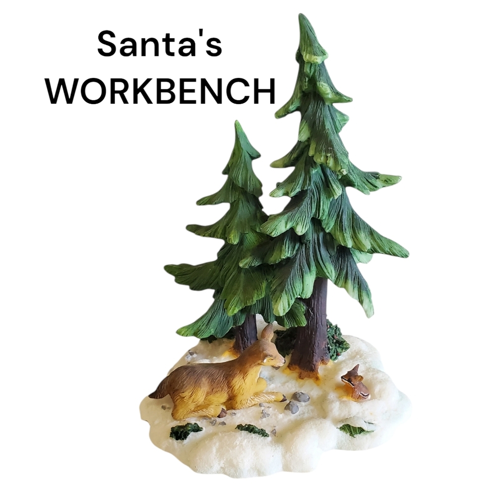 Santa's Workbench 2002 Deer Resin Accessory Christmas Villages